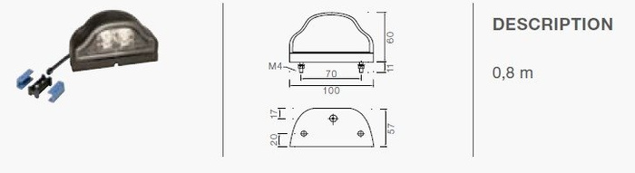 Sett: 2x tilhenger skiltlys Aspöck Regpoint LED 0,8 m