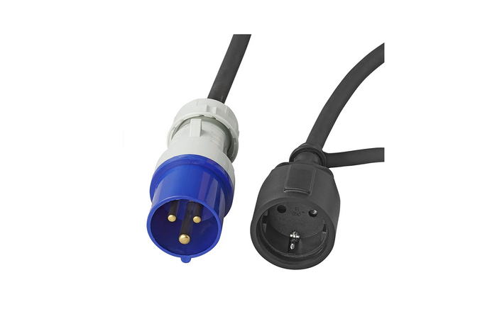 Adapter med CEE-plugg og stikkontakt med jordkontakt 16A 230V ProPlus 373530DE kabel 150cm
