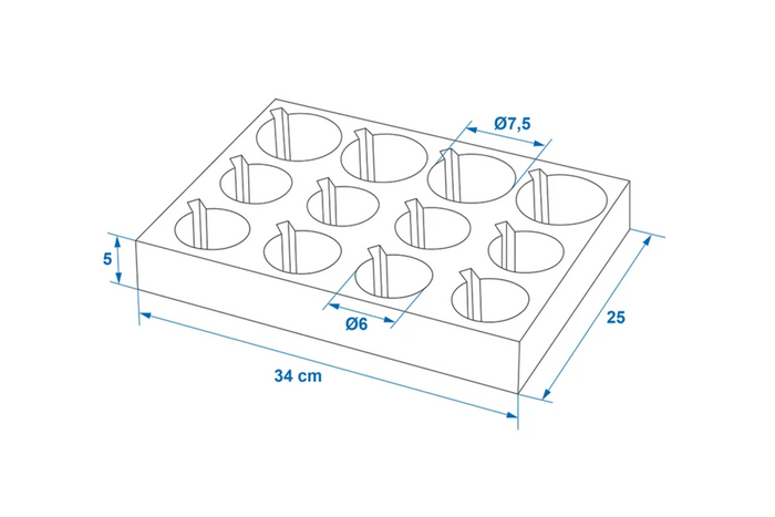 ProPlus 761472PM Camper kopp- og glassholder, mykt skum, rommer 12 kopper