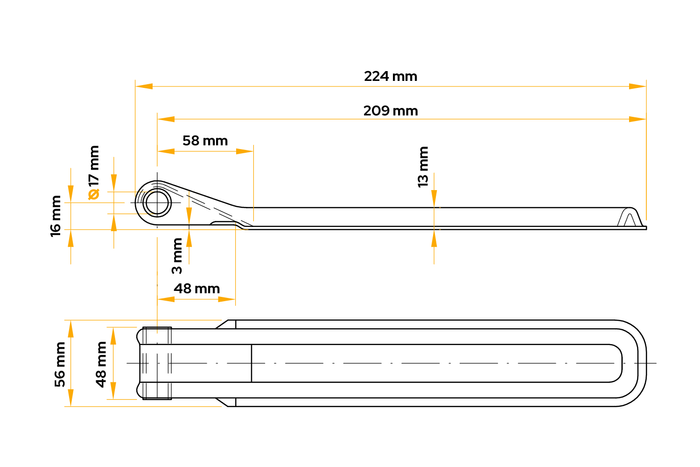 WINTERHOFF BSCH 10-17-220 tilhengerhengsel for montering på tilhengersiden