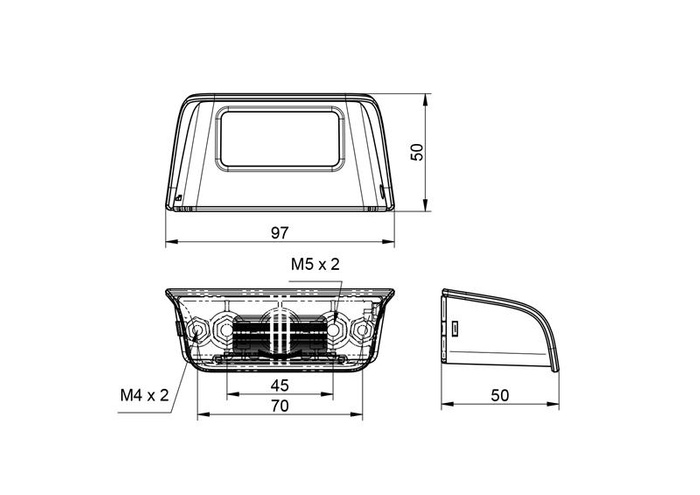 DOBPLAST DPT20 nummerskiltlampe med 0,5 m kabel