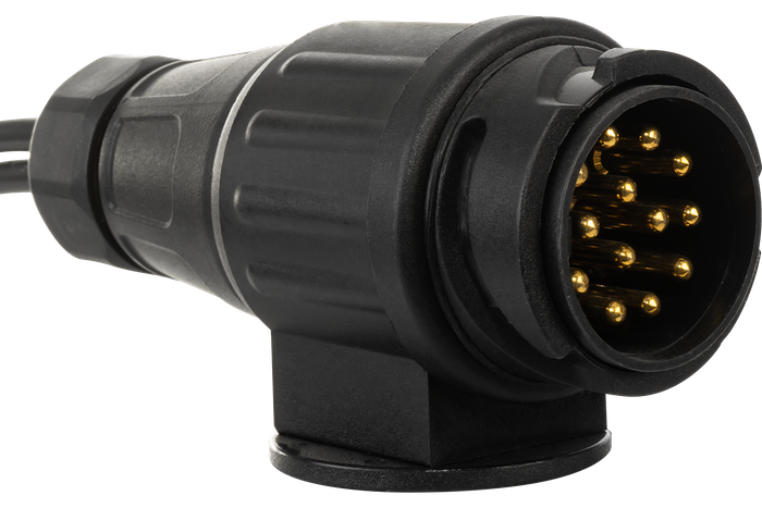 MANTES elektrisk installasjon, tilhenger trekkvogn sele, 7 m, 13 PIN støpsel, 2x 5 PIN bajonetter