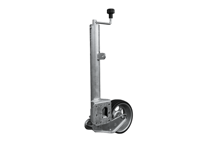 UNITRAILER automatisk støttehjul med håndtak 500 kg 60 mm 660-904 mm