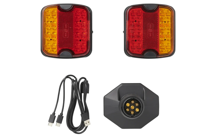 ProPlus LED 7-PIN baklykter 4 funksjoner venstre + høyre, magnetisk, Bluetooth