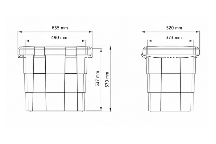 DAKEN 86004 PITBOX verktøykasse beholder for sand, veisalt 655x570x520mm 108,5l