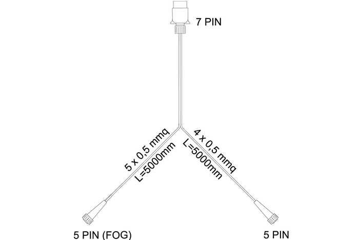 FRISTOM LED-baklys + MANTES 5m 7-PIN sele