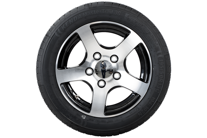 Forsterket tilhengerhjul DEKK KENDA 195/50 R13C 104/102N ALU FELG STARCO polert 6Jx13"H2 5x112 ET:30