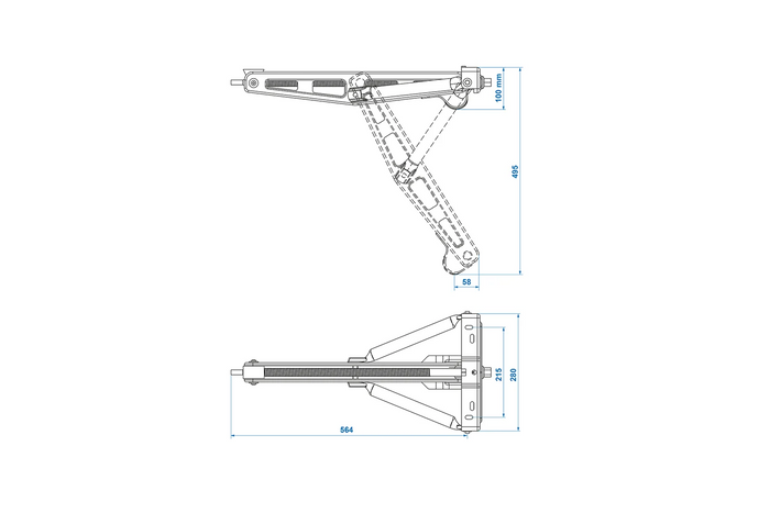 ProPlus 361504 uttrekkbar hjørnestøtte for 750 kg tilhenger 495 mm