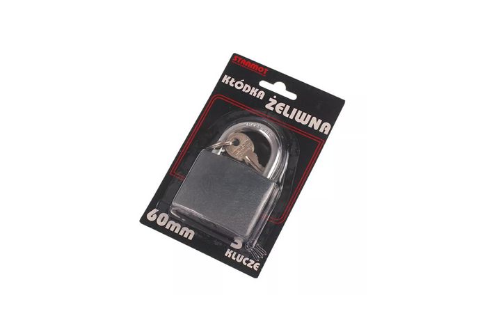 Hengelås i støpejern 60 mm HERMON, øyediameter 8 mm