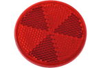 Rød refleks Ø60 mm med selvklebende tape