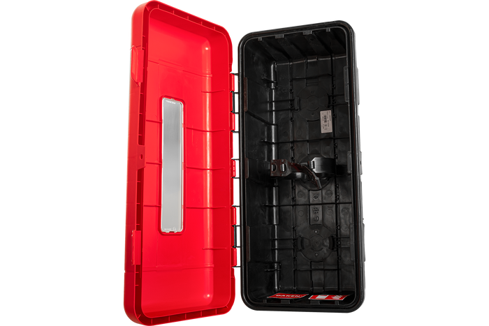 Brannslukningsboks 6/9kg DAKEN 82130 REGON 715x335x240mm rød