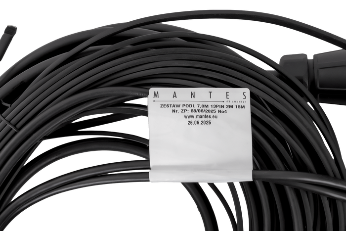 MANTES elektrisk installasjon, båthengerledningsnett 9,57m, 13PIN-plugg, 2x 5PIN-bajonetter