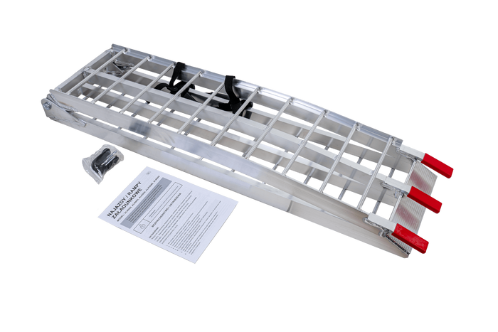 UNITRAILER ALR002 sammenleggbar rampe aluminiumsrampe for tilhenger 221 cm 340 kg med belte