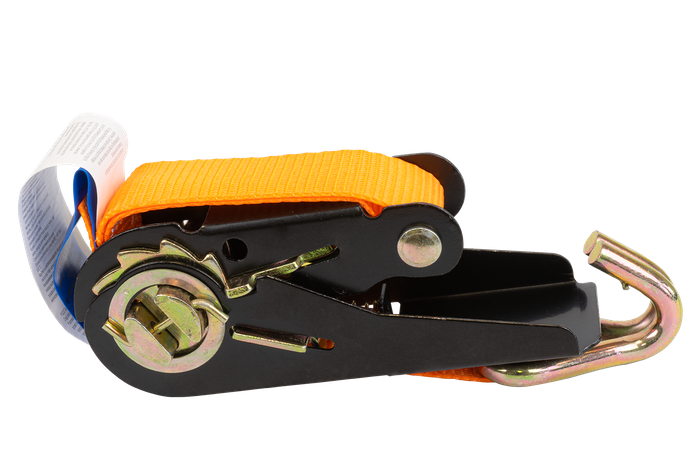Sett med fire KAMAR 3m/25mm/0.8t oransje transportbelter med strammer