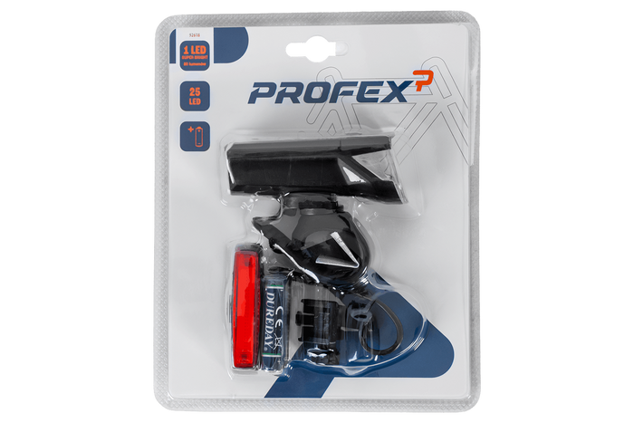 PROFEX 92618 Super Vision batteridrevet sykkellyktsett (foran og bak)
