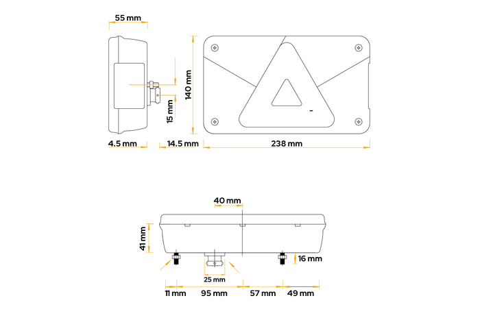 ASPÖCK Multipoint V LED baklykt, 6 funksjoner, høyre