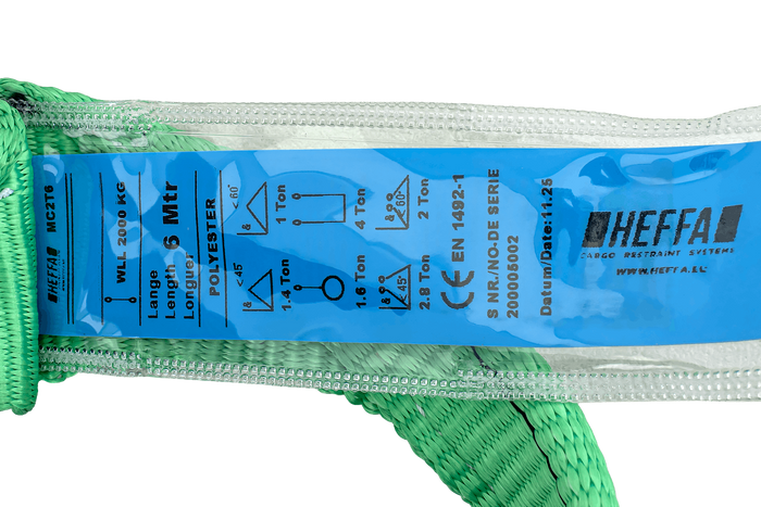 HEFFA kranslynge 6m/60mm/2t med løkker