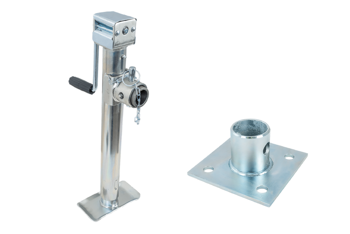 Komplett sett med veivløfter TJ5002 + adapter TJ5002A UNITRAILER for 1300 kg tilhenger