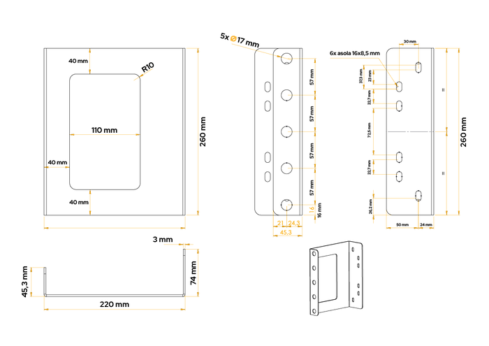 Monteringsbraketter for DAKEN 88501 ADAMANT / REGON / STRIKE brannslukningsboks