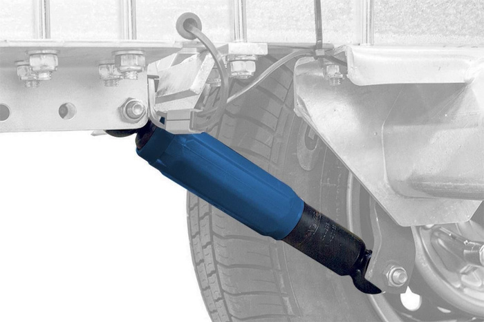 Sett: 2x AL-KO Octagon blå støtdemper 1350-2700 kg + 2x sett med AL-KO håndtak