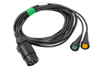 ASPÖCK 58-1022-087 elektrisk installasjon tilhengerledning 4,5 m 7PIN-plugg bajonetter 2x5PIN
