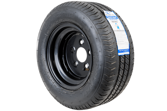 OUTLET Forsterket hjul for tilhenger LINGLONG DEKK 195/55 R10C 98/96N UNITRAILER FELG svart 6Jx10&quot; 5x112 ET:-4