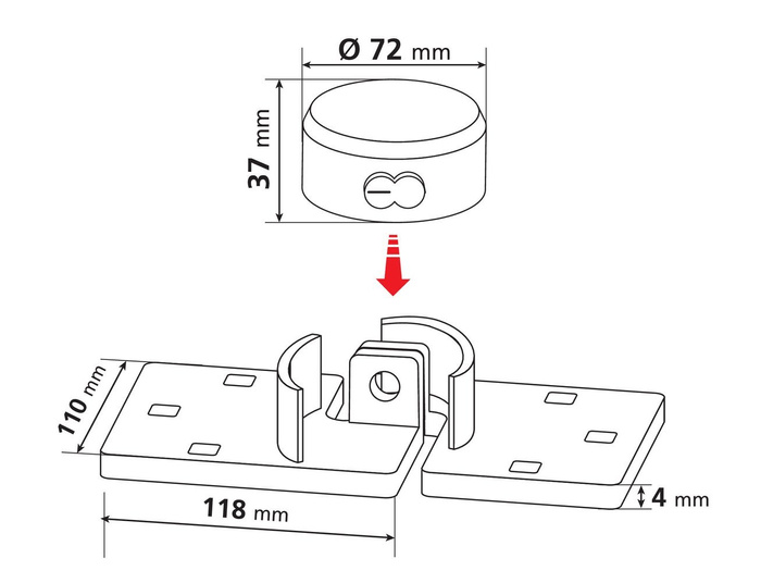 Lås for tilhenger og semitrailer ZANNA TYTAN 2 nøkler