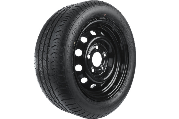 Forsterket hjul for tilhenger LINGLONG DEKK 195/50 R13C 104/101N UNITRAILER FELG svart 5,5Jx13"H2 5x112 ET:30