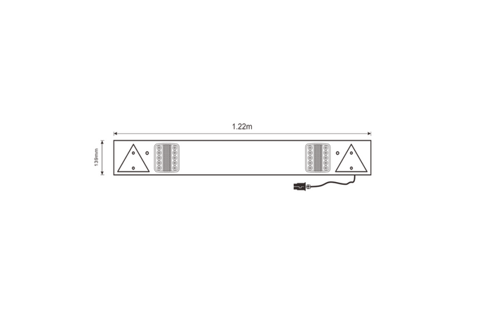 Lyspanel for TT TECHNOLOGY TT.12004 tilhenger, LED baklys, 5 funksjoner
