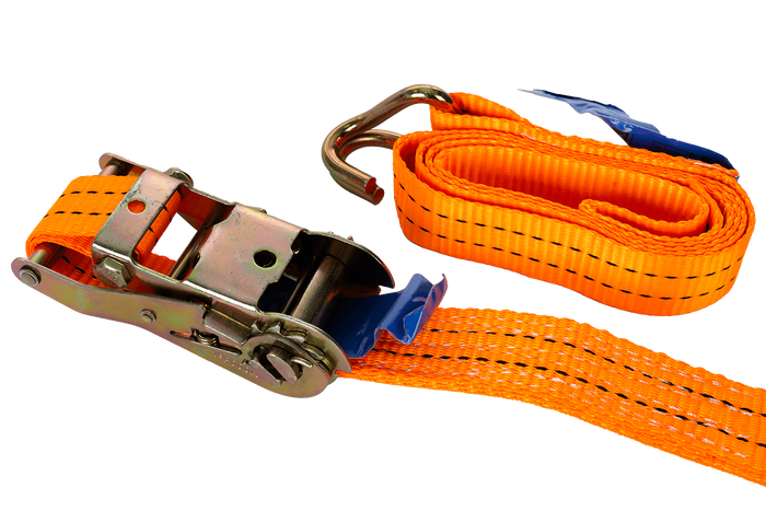 Sett med fire UNITRAILER 2m/35mm/2t oransje transportbelter med strammer