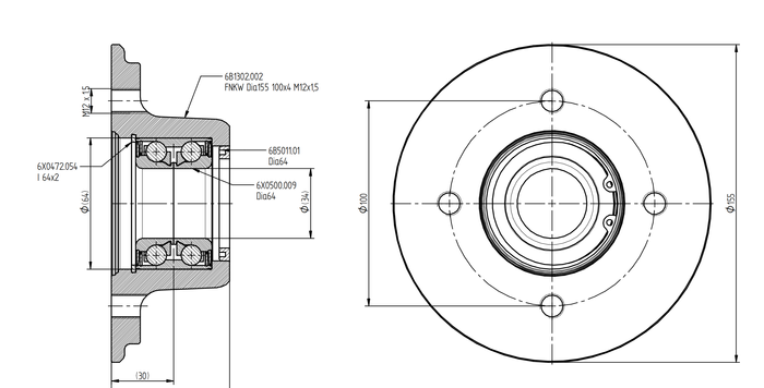 Nav med KNOTT 100x4 lager inkludert