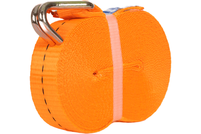 Sett med fire UNITRAILER 10m/25mm/1t oransje transportbelter med strammer