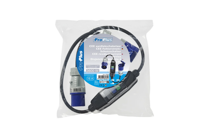 ProPlus 373589 CEE-adapterkabel med differensialsikring 120 cm