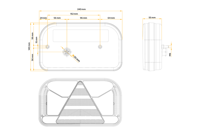 Baklys FRISTOM FT-170 LED 6 funksjoner høyre