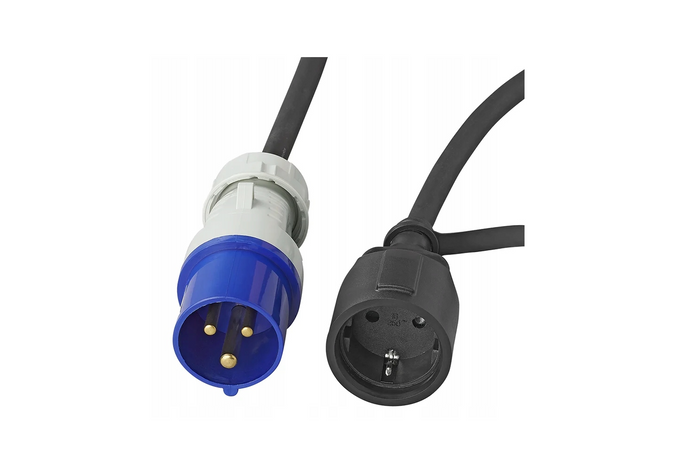 Adapter med CEE-plugg og Schuko-kontakt 16A 230V med jordkontakt ProPlus 373530 40 cm kabel