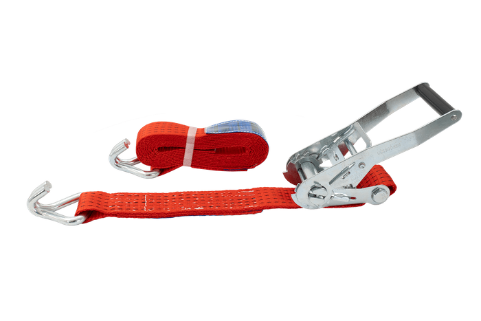 Sett med fire UNITRAILER 4m/50mm/5t røde transportbelter med strammer