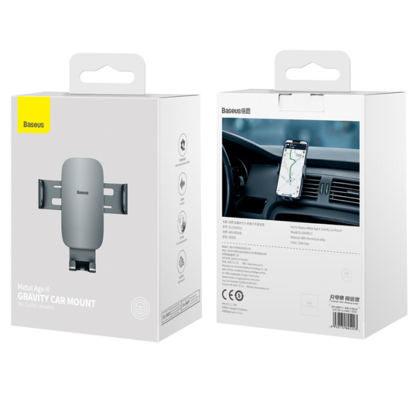 BASEUS Metal Age II gravitasjonsbilholder for luftventil, justerbar