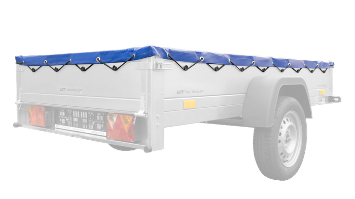 BLÅTT FLAT DEKSEL TIL Garden Trailer 230 KIPP