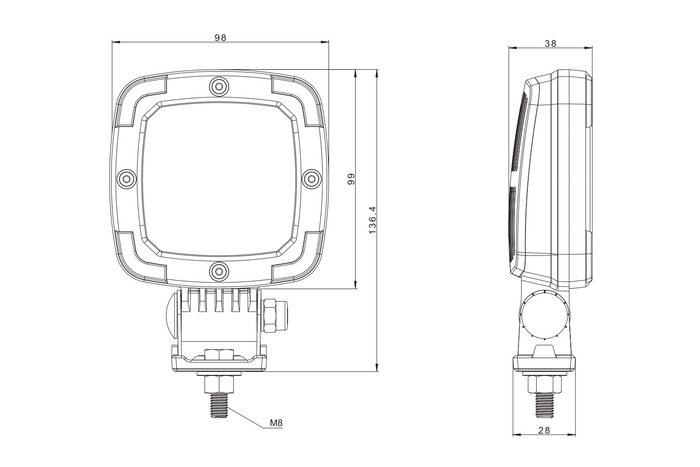 LED-arbeidslampereflektor FRISTOM FT-036 SLIM 9xLED 1400lm