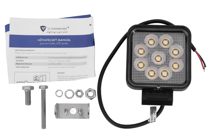 LED-arbeidslampereflektor TT TECHNOLOGY TT.13336 36xLED 2880lm firkantet