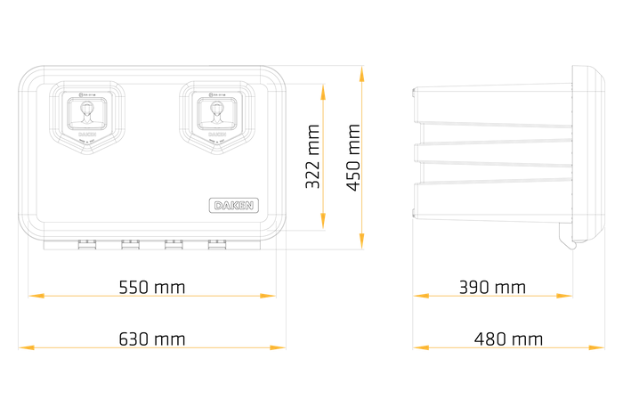DAKEN 81004 WELVET verktøykasse 630x450x480mm 78,5l