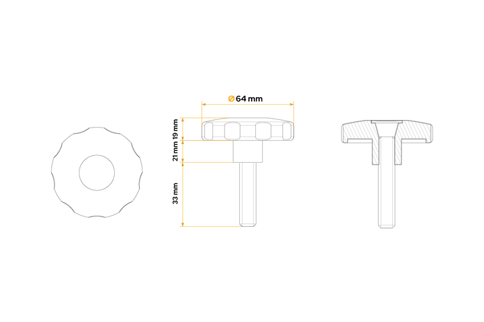 M10X33 TULPLAST POK-03 knott forsterket for ramper
