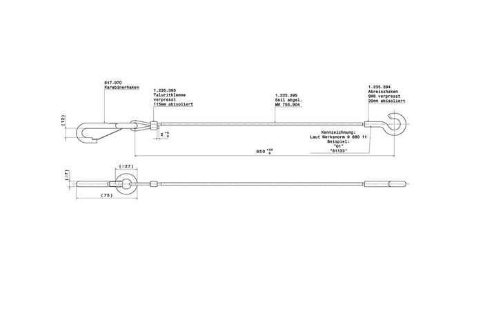Nødbremsekabel AL-KO 3000 kg