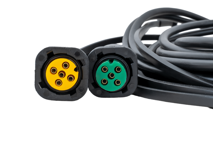 MANTES elektrisk installasjon, tilhenger trekkvogn sele, 5m, 13 PIN støpsel, 2x 5 PIN bajonetter