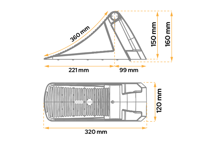 Hjulkloss med monteringsbrakett AL-KO UK36 h:160mm