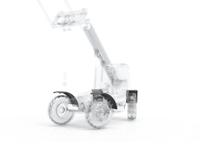 Skvettskjerm for landbruksmaskiner 12-14" DOMAR T10060 hjulbue 750/235mm