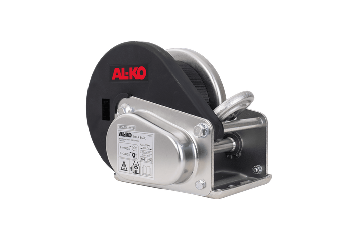 Vinsj, håndvinsj for AL-KO 900kg tilhengerbil med 7m belte, brems og automatisk avvikling