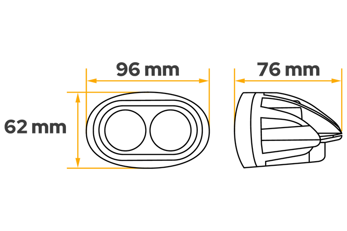 Sprøytestrålelampe TT Technology TT.13111S 2xLED 800lm