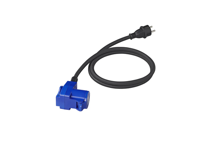 Adapter med Schuko-plugg og CEE-vinklet kontakt + Schuko-kontakt 16A ProPlus 373528DE kabel 150 cm