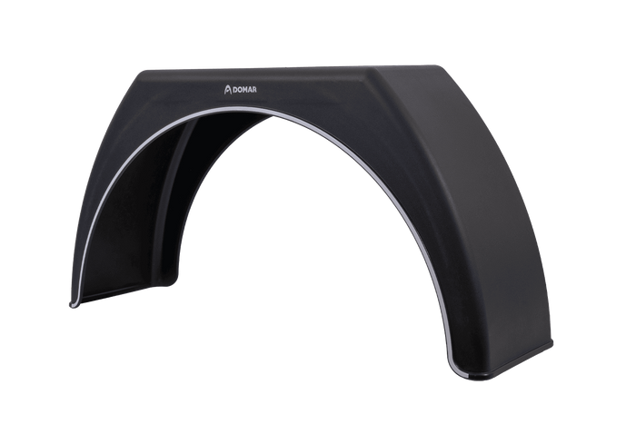 Tilhengerskjerm 15-17,5" DOMAR DK3112 flat hjulbue 950/280 mm med hvite detaljer